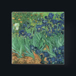 Vincent van Gogh | Irises, 1889 15 Cm Square Badge<br><div class="desc">Irises,  1889 | by Vincent van Gogh | Art Location: J. Paul Getty Museum,  Los Angeles,  USA | Dutch Artist | Image Collection Number: BAL40070</div>