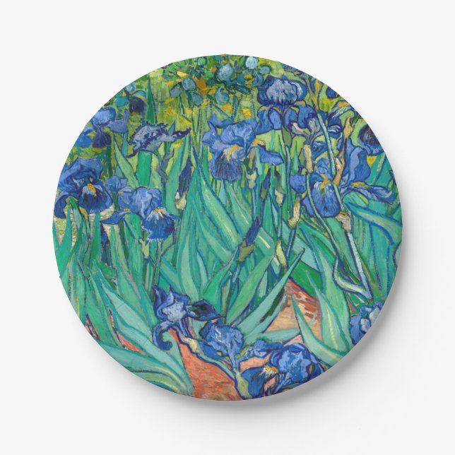 VINCENT VAN GOGH - Irises 1889 Paper Plate (Front)