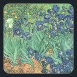 Vincent van Gogh | Irises, 1889 Square Sticker<br><div class="desc">Irises,  1889 | by Vincent van Gogh | Art Location: J. Paul Getty Museum,  Los Angeles,  USA | Dutch Artist | Image Collection Number: BAL40070</div>