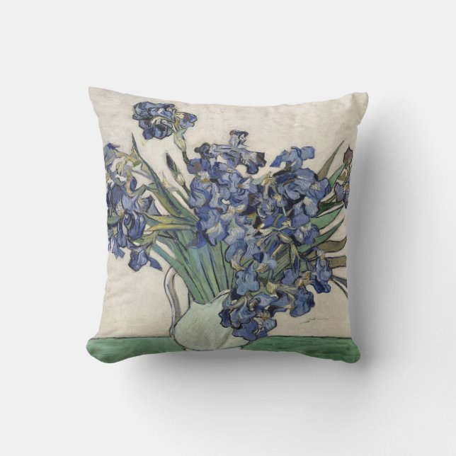Vincent van Gogh Irises 1890 GalleryHD Fine Art Cushion (Front)
