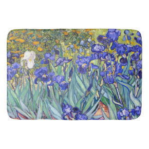 Vincent Van Gogh Irises Floral Vintage Fine Art Bath Mat