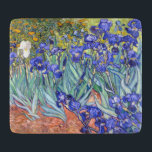 Vincent Van Gogh Irises Floral Vintage Fine Art Cutting Board<br><div class="desc">Vincent Van Gogh Blue Irises Floral Fine Art Irises is one of many paintings of irises by the Dutch Post-Impressionist artist Vincent van Gogh. Like many artists of his time Van Gogh was influenced by Japanese ukiyo-e woodblock prints. The strong outlines, unusual angles, including close-up views, is a typical element...</div>