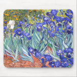 Vincent Van Gogh Irises Floral Vintage Fine Art Mouse Mat<br><div class="desc">Vincent Van Gogh Blue Irises Floral Fine Art Irises is one of many paintings of irises by the Dutch Post-Impressionist artist Vincent van Gogh. Like many artists of his time Van Gogh was influenced by Japanese ukiyo-e woodblock prints. The strong outlines, unusual angles, including close-up views, is a typical element...</div>