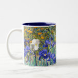 Vincent Van Gogh Irises Floral Vintage Fine Art Two-Tone Coffee Mug<br><div class="desc">Vincent Van Gogh Blue Irises Floral Fine Art Irises is one of many paintings of irises by the Dutch Post-Impressionist artist Vincent van Gogh. Like many artists of his time Van Gogh was influenced by Japanese ukiyo-e woodblock prints. The strong outlines, unusual angles, including close-up views, is a typical element...</div>
