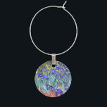 Vincent Van Gogh Irises Floral Vintage Fine Art Wine Charm<br><div class="desc">Vincent Van Gogh Blue Irises Floral Fine Art Irises is one of many paintings of irises by the Dutch Post-Impressionist artist Vincent van Gogh. Like many artists of his time Van Gogh was influenced by Japanese ukiyo-e woodblock prints. The strong outlines, unusual angles, including close-up views, is a typical element...</div>