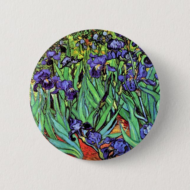 Vincent Van Gogh - Irises - Flower Lover Fine Art 6 Cm Round Badge (Front)