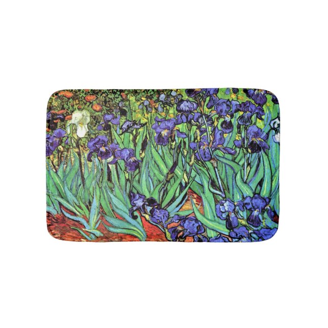 Vincent Van Gogh - Irises - Flower Lover Fine Art Bath Mat (Front)