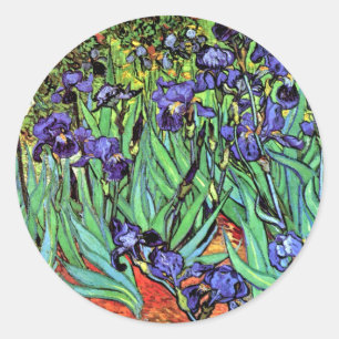 Vincent Van Gogh - Irises - Flower Lover Fine Art Classic Round Sticker