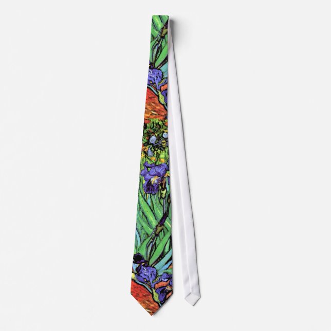 Vincent Van Gogh - Irises - Flower Lover Fine Art Tie (Front)