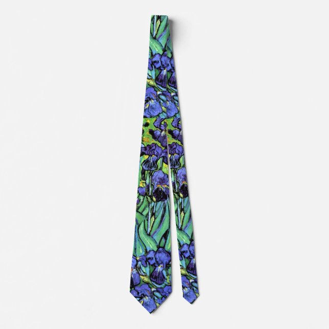 Vincent Van Gogh - Irises - Flower Lover Fine Art Tie (Front)