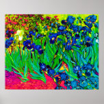 Vincent Van Gogh - Irises - Flower Lover Pop Art Poster<br><div class="desc">Oil on canvas from 1889 showing beautiful purple irises that Van Gogh painted while staying at the Asylum at Saint Paul-de-Mausole in Saint-Remy, France. While many versions of this painting show the flowers as blue, scientists studying the irises in one of Van Gogh's later paintings have found that the flowers...</div>