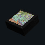 Vincent van Gogh - Irises Gift Box<br><div class="desc">Irises (1889) by Van Gogh is a vintage post impressionism fine art floral nature painting. A group of purple bearded irises and a single white iris flower growing in a garden. It was one of his first paintings while he was at the asylum in Saint-Remy-de-Provence. In 1987 it became the...</div>