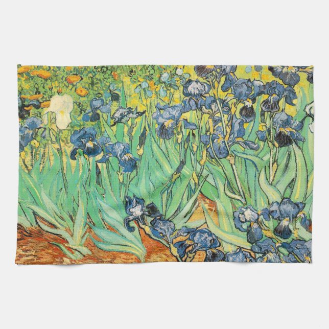 Vincent Van Gogh Irises Kitchen Towel (Horizontal)