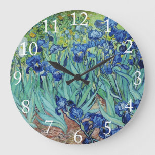 Vincent van Gogh Irises. Large Clock