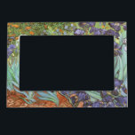 Vincent van Gogh - Irises Magnetic Frame<br><div class="desc">Irises (1889) by Van Gogh is a vintage post impressionism fine art floral nature painting. A group of purple bearded irises and a single white iris flower growing in a garden. It was one of his first paintings while he was at the asylum in Saint-Remy-de-Provence. In 1987 it became the...</div>