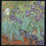 Vincent van Gogh - Irises Napkin<br><div class="desc">Irises (1889) by Van Gogh is a vintage post impressionism fine art floral nature painting. A group of purple bearded irises and a single white iris flower growing in a garden. It was one of his first paintings while he was at the asylum in Saint-Remy-de-Provence. In 1987 it became the...</div>