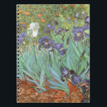 Vincent van Gogh - Irises Notebook<br><div class="desc">Irises (1889) by Van Gogh is a vintage post impressionism fine art floral nature painting. A group of purple bearded irises and a single white iris flower growing in a garden. It was one of his first paintings while he was at the asylum in Saint-Remy-de-Provence. In 1987 it became the...</div>