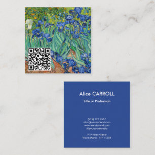Vincent Van Gogh - Irises - QR Code Square Business Card