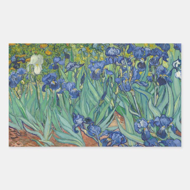 Vincent van Gogh - Irises Rectangular Sticker (Front)
