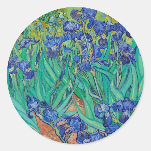 VINCENT VAN GOGH "IRISES" ROUND ENVELOPE SEAL (Front)