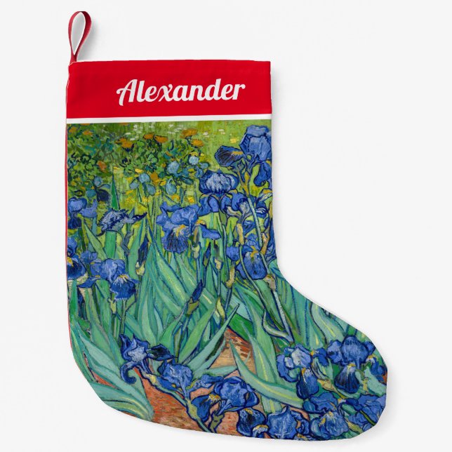 Vincent Van Gogh - Irises Small Christmas Stocking (Front)