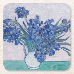 Vincent Van Gogh. Irises Square Paper Coaster