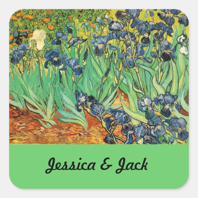 Vincent van Gogh,Irises Square Sticker (Front)