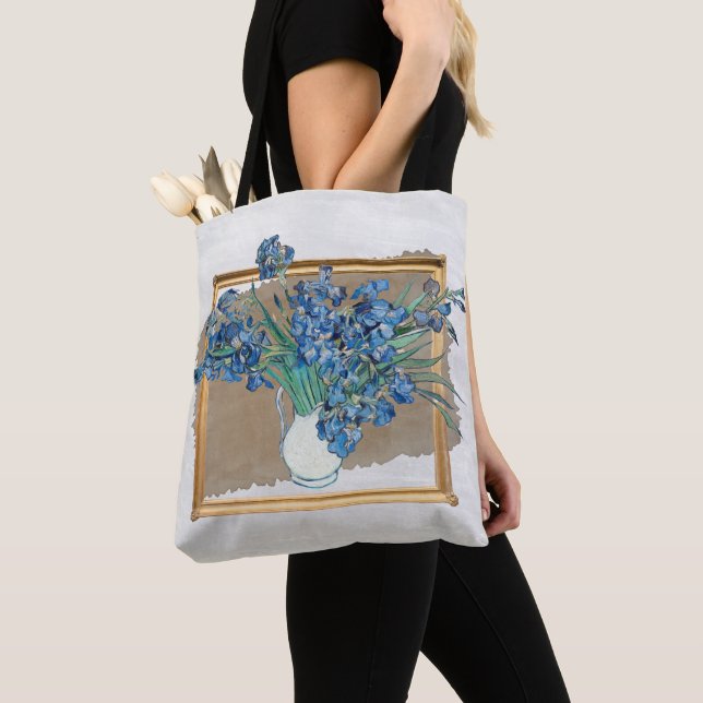 Vincent Van Gogh Irises Tote Bag (Close Up)