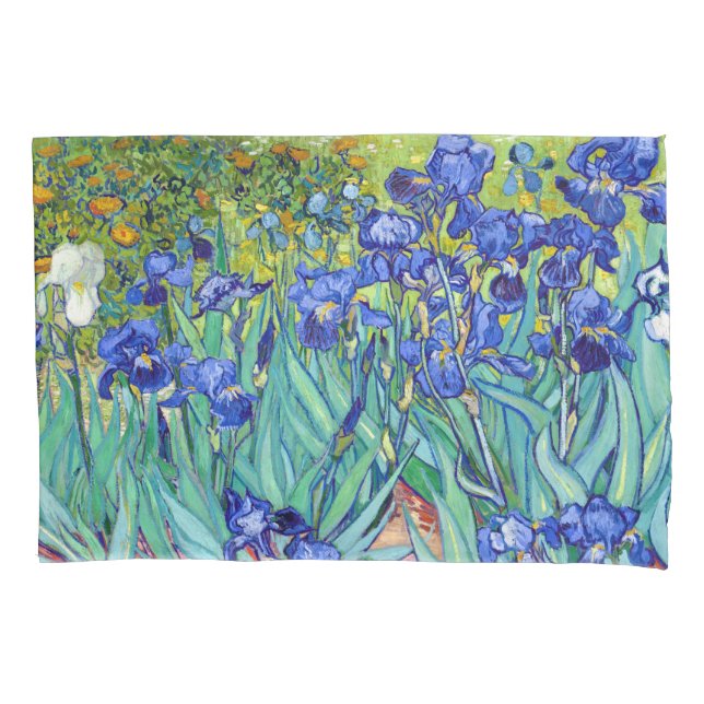 Vincent Van Gogh Irises vibrant flowers painting Pillowcase (Front)