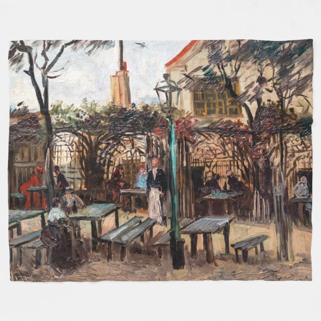 Vincent Van Gogh - La Guinguette on Montmartre Fleece Blanket (Front (Horizontal))