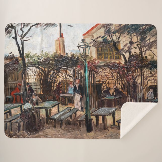 Vincent Van Gogh - La Guinguette on Montmartre Sherpa Blanket (Front (Horizontal))