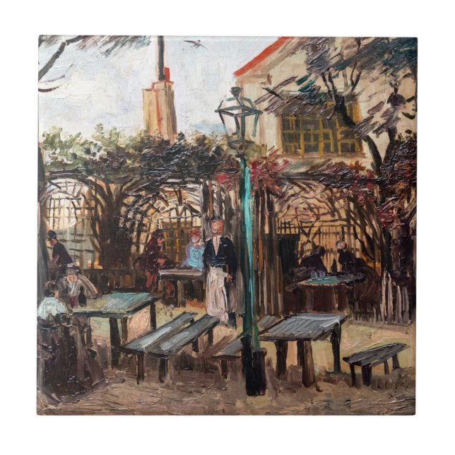 Vincent Van Gogh - La Guinguette on Montmartre Tile (Front)