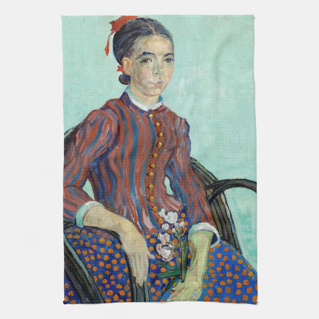 Vincent van Gogh - La Mousme Tea Towel (Vertical)