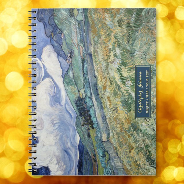 Vincent Van Gogh Landscape Art Gold Monogrammed Notebook (Vincent Van Gogh Landscape Art Gold Monogrammed Notebook)