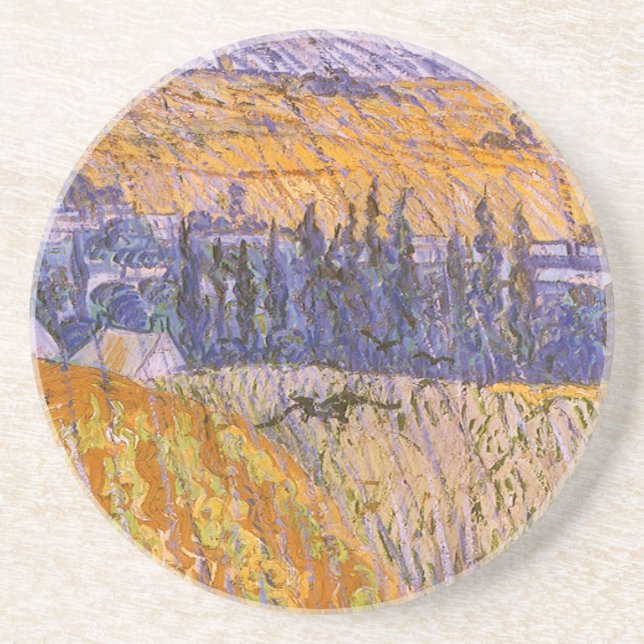 Vincent van Gogh - Landscape at Auvers in the Rain Coaster (Front)