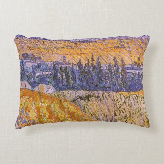 Vincent van Gogh - Landscape at Auvers in the Rain Decorative Cushion (Front)