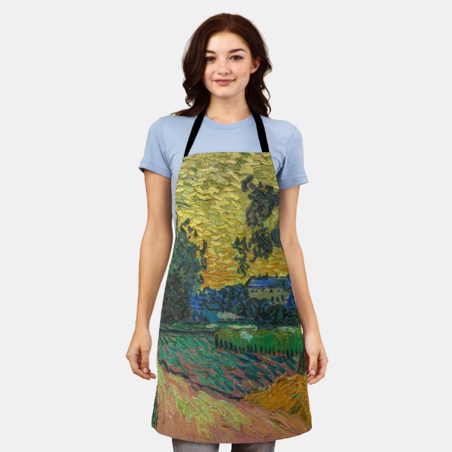 Vincent van Gogh - Landscape at Twilight Apron (Worn)