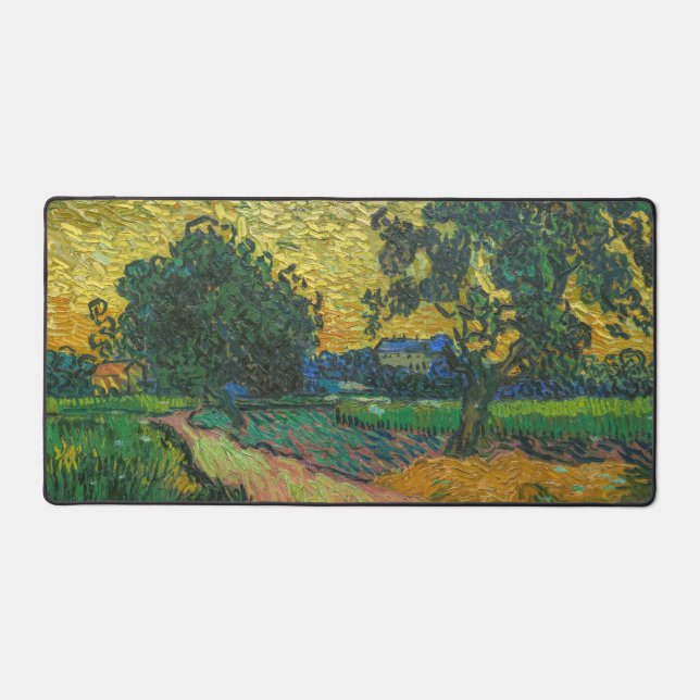 Vincent van Gogh - Landscape at Twilight Desk Mat (Front)