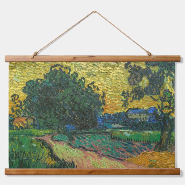 Vincent van Gogh - Landscape at Twilight Hanging Tapestry (Front)
