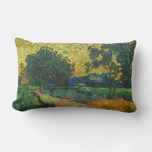 Vincent van Gogh - Landscape at Twilight Lumbar Cushion (Front)