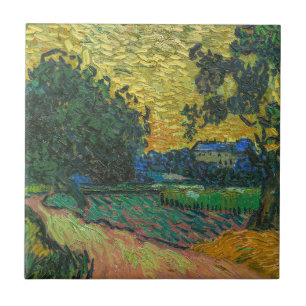 Vincent van Gogh - Landscape at Twilight Tile