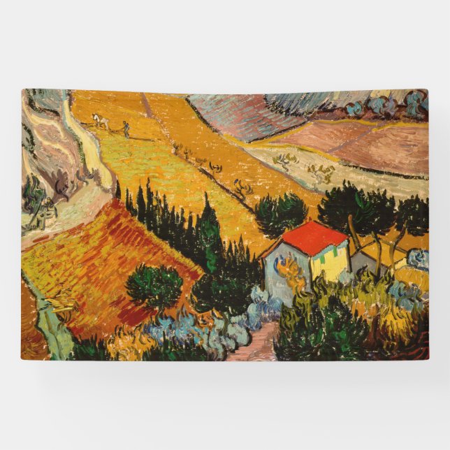 Vincent van Gogh - Landscape, House and Ploughman Banner (Horizontal)