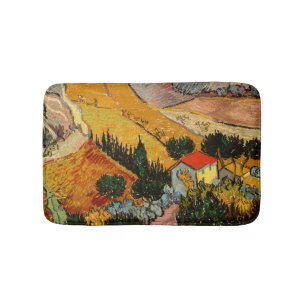 Vincent van Gogh - Landscape, House and Ploughman Bath Mat