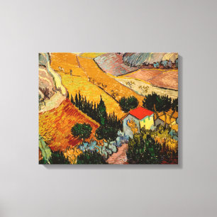 Vincent van Gogh - Landscape, House and Ploughman Canvas Print