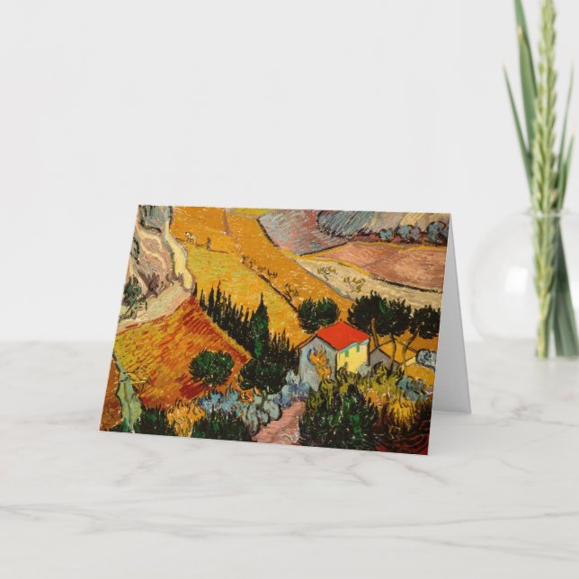 Vincent van Gogh - Landscape, House and Ploughman Card (Front)
