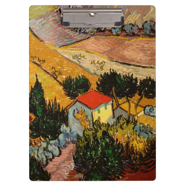 Vincent van Gogh - Landscape, House and Ploughman Clipboard (Front)