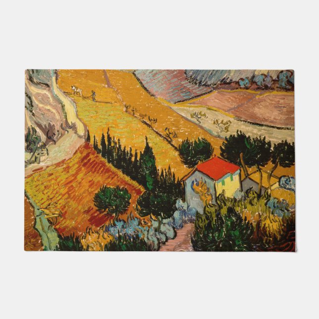 Vincent van Gogh - Landscape, House and Ploughman Doormat (Front)