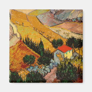 Vincent van Gogh - Landscape, House and Ploughman Magnet