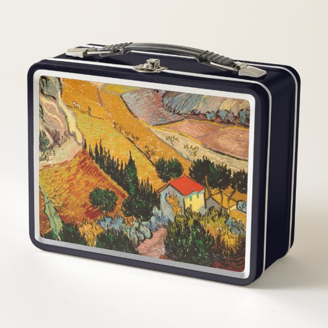 Vincent van Gogh - Landscape, House and Ploughman Metal Lunch Box (Front)
