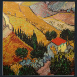 Vincent van Gogh - Landscape, House and Ploughman Napkin<br><div class="desc">Landscape with House and Ploughman / Valley with Ploughman Seen from Above - Vincent van Gogh,  1889</div>